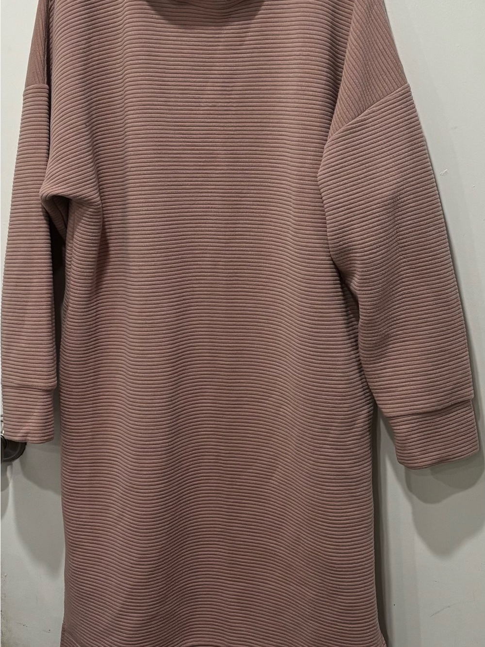 a new day Ribbed Mock Neck Tunic Dress — Dusty Blush